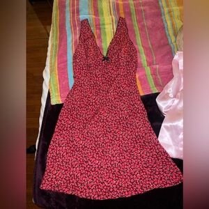 Red pinkish flowery dress